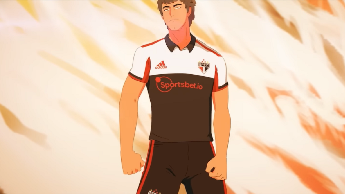 Anime character wearing a são paulo futebol clube shirt