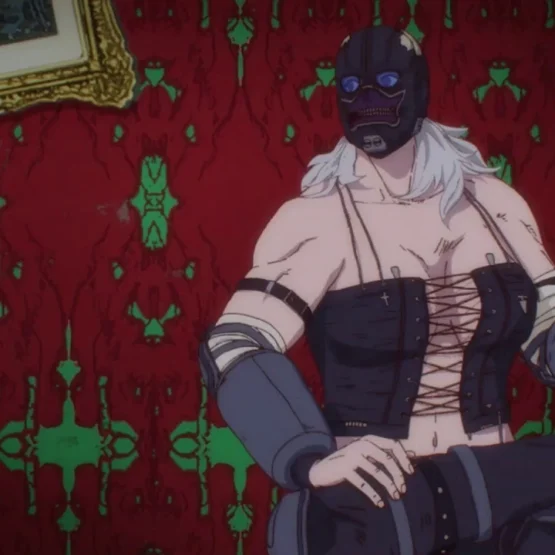 Noi com sua máscara em cena do anime Dorohedoro