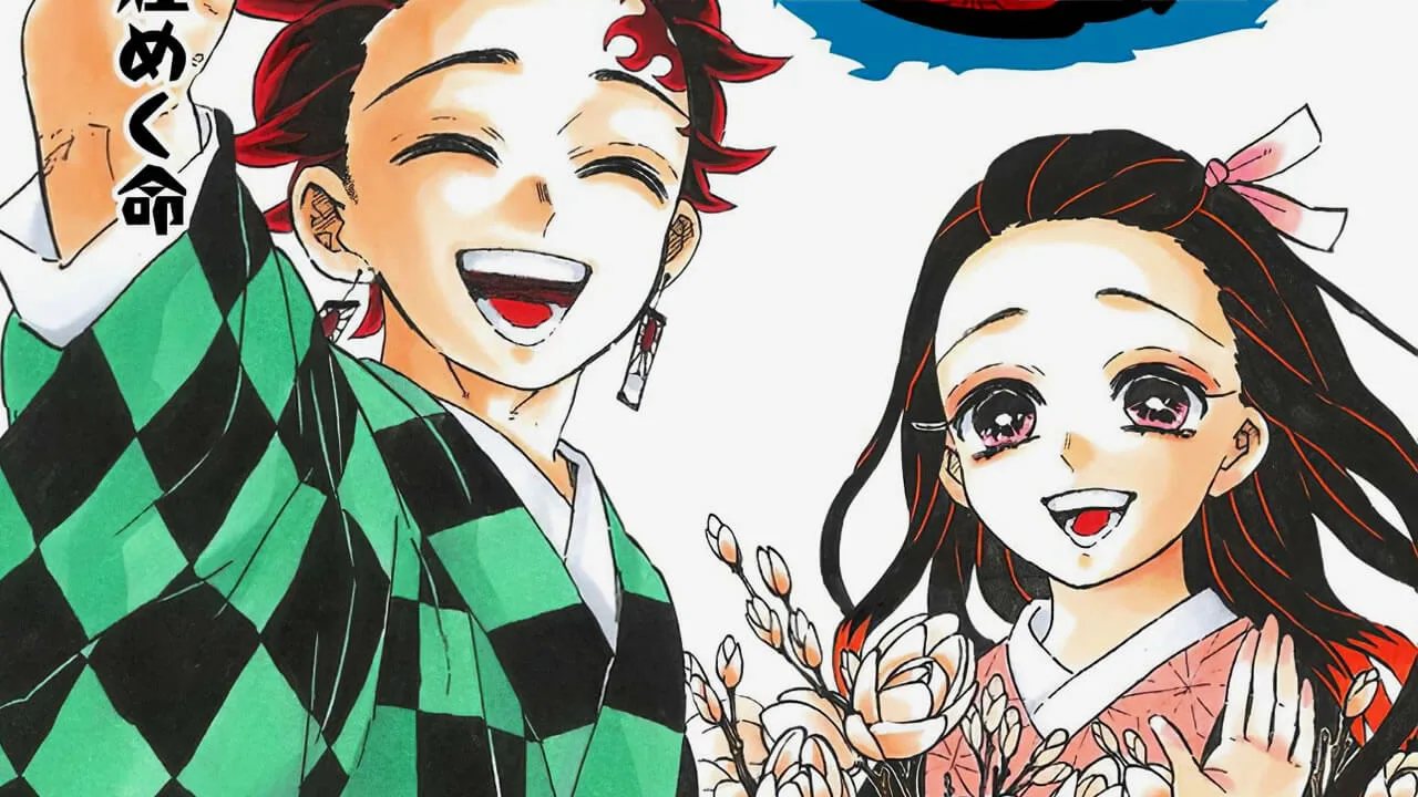 Tanjiro e Nezuko na arte da capa do volume 23 de Demon Slayer