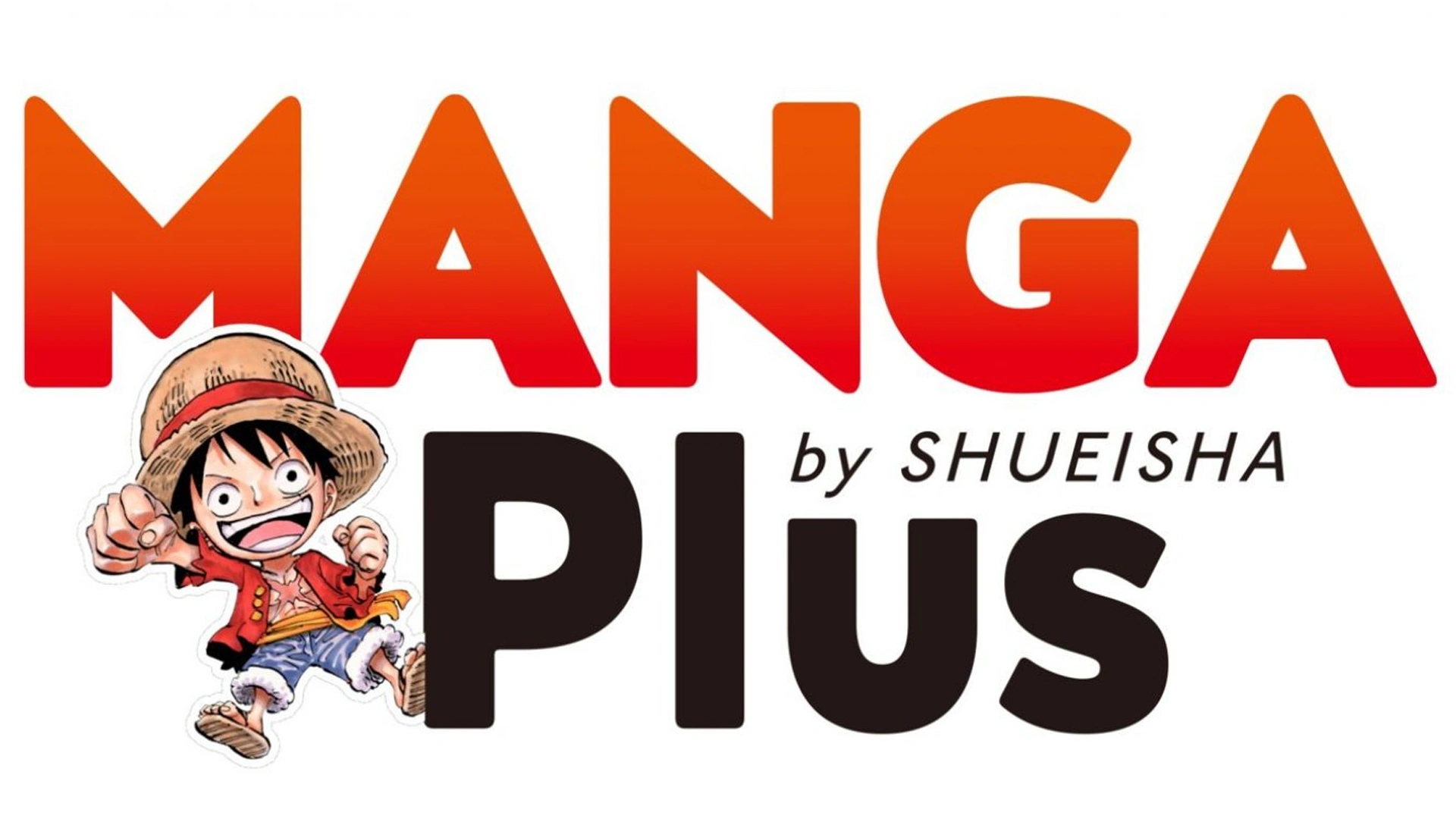 Luffy ao lado do logotipo MANGA Plus by Shueisha