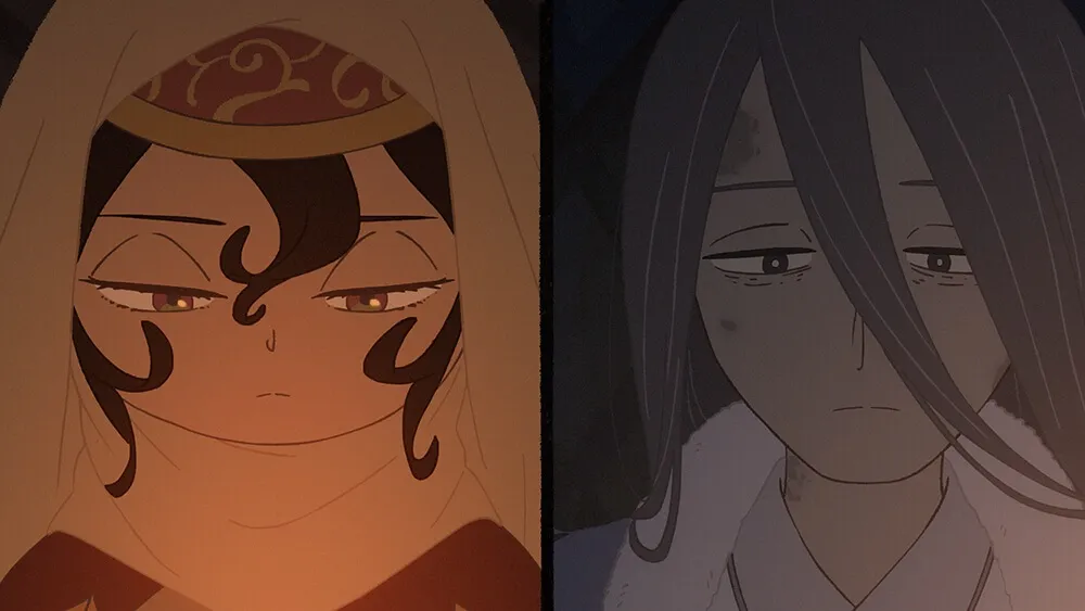 Sitara e Boraqchin m cena do Episódio 7 de Jaadugar: A Witch in Mongolia