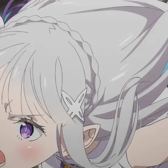Emilia em cena do Episódio 80 de Re:ZERO