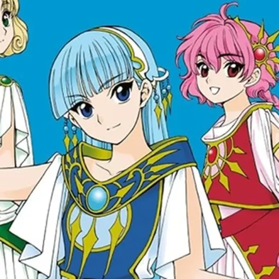 Ilustração de Guerreiras Mágicas de Rayearth, do grupo CLAMP