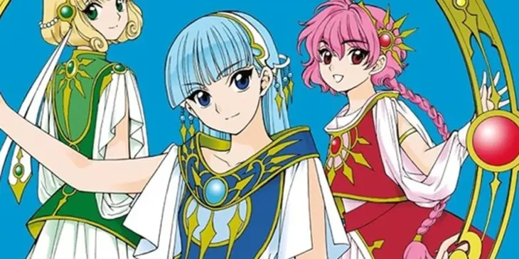Ilustração de Guerreiras Mágicas de Rayearth, do grupo CLAMP