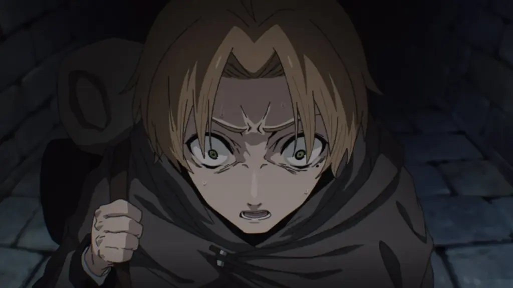 Rudeus em cena do Episódio 13 da 3ª temporada de Mushoku Tensei: Jobless Reincarnation