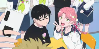 Suzuki e Yusuke em pôster de formatura da 2ª temporada de You and I Are Polar Opposites