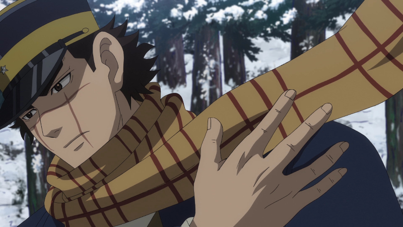 Cena do primeiro episódio de Golden Kamuy