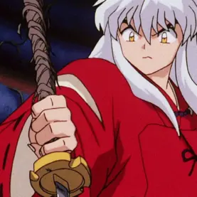Inuyasha empunha a espada Tessaiga