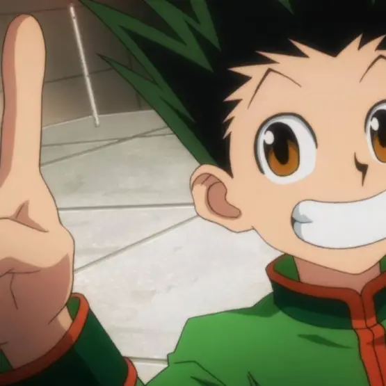 Gon sorri e faz o sinal de vitória em Hunter x Hunter