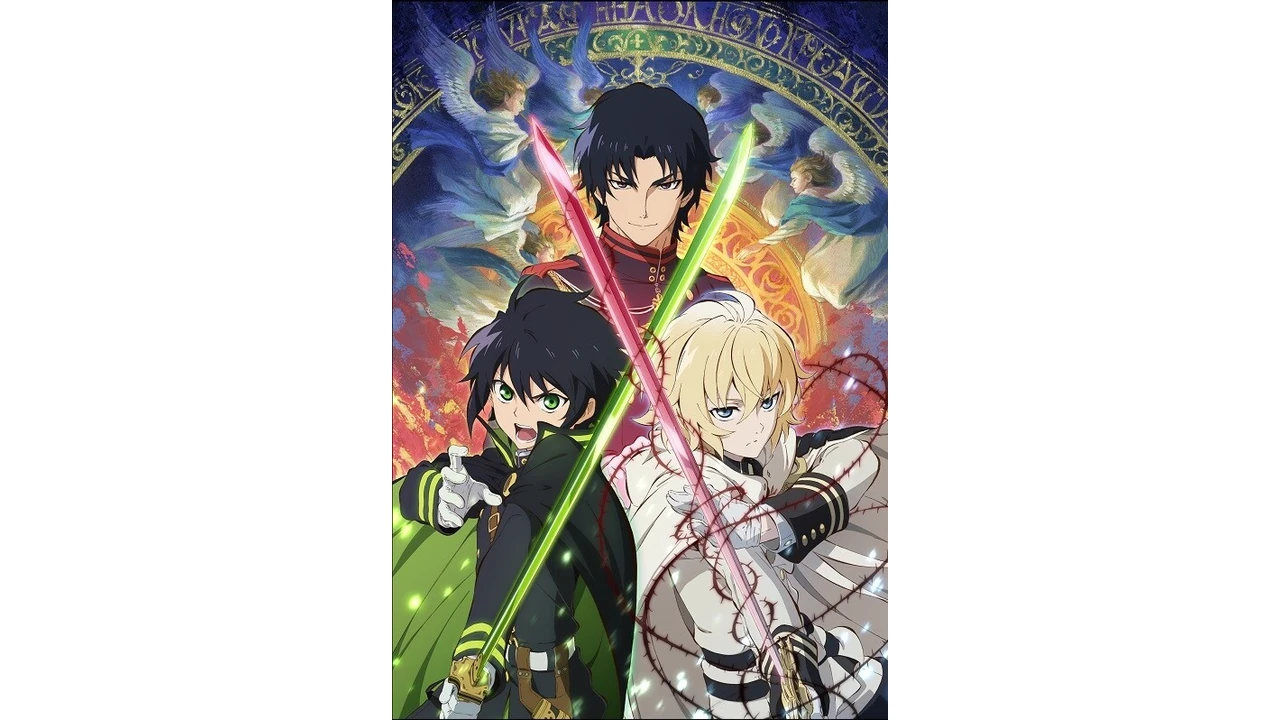 Yuichiro e Mikaela em arte promocional de Seraph of the End