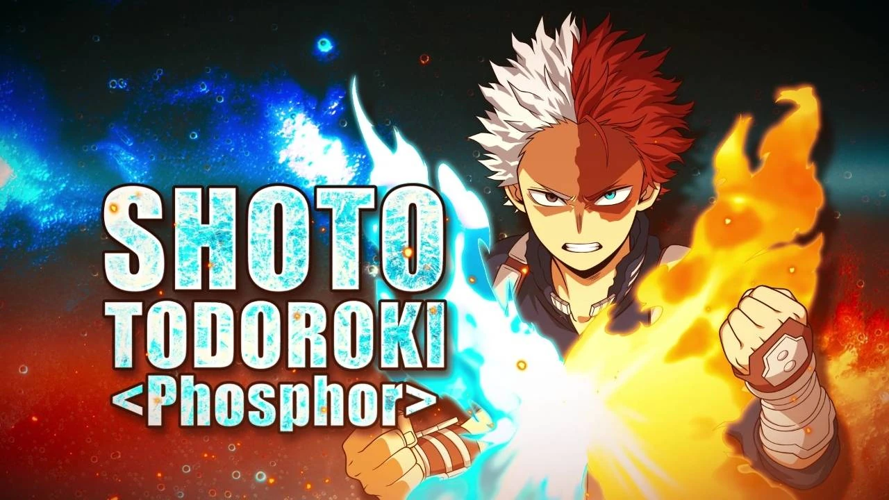 Shoto Todoroki Phosphor em imagem oficial de My Hero Ultra Rumble