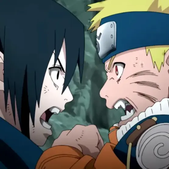 Naruto e Sasuke em imagem da franquia; ilustração, não uma cena inédita do novo anime