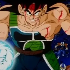 Bardock prepara um ataque enquanto avança contra as forças de Freeza