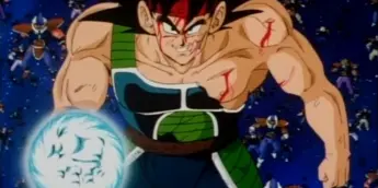 Bardock prepara um ataque enquanto avança contra as forças de Freeza
