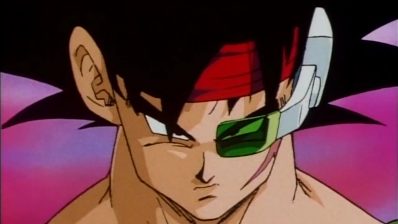 Bardock com a faixa vermelha na cabeça no especial O Pai de Goku