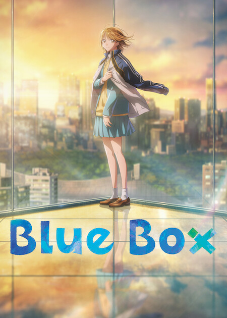 Chinatsu diante de uma janela em arte oficial de catálogo de Blue Box