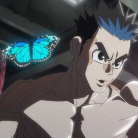 Personagem de The Boxer com luvas de boxe durante treinamento.