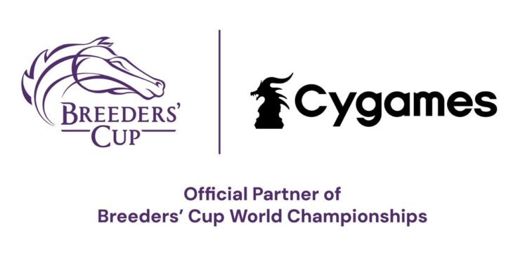 Logotipos da Breeders’ Cup e da Cygames no anúncio da parceria de 2026