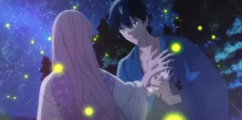 Satoko e Shinpei em cena de Firefly Wedding