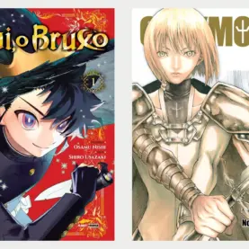 Capas brasileiras do volume 1 de Ichi, O Bruxo, à esquerda, e Claymore Remix, à direita.