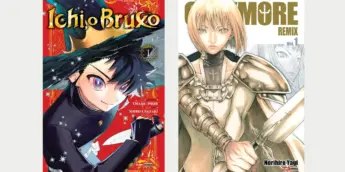 Capas brasileiras do volume 1 de Ichi, O Bruxo, à esquerda, e Claymore Remix, à direita.