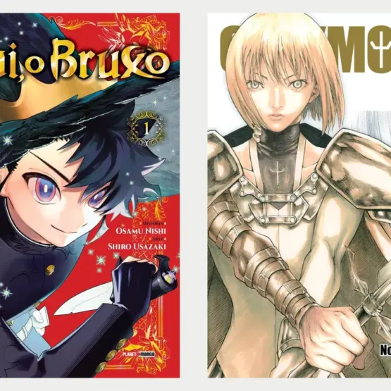 Capas brasileiras do volume 1 de Ichi, O Bruxo, à esquerda, e Claymore Remix, à direita.