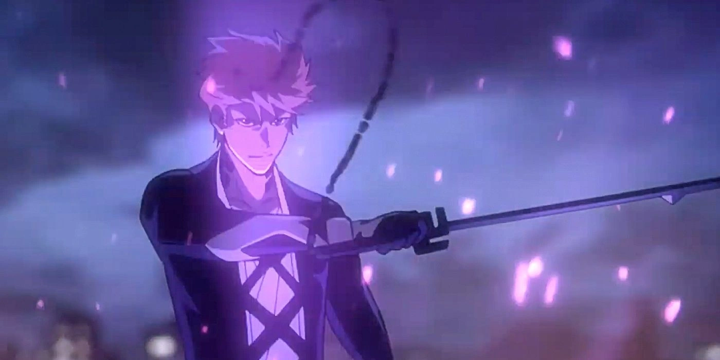 Ichigo segura duas lâminas em Bleach: Thousand-Year Blood War