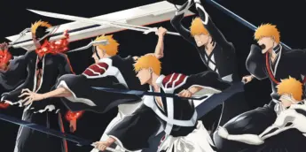 Diferentes fases de Ichigo na arte oficial THE STORIES de Bleach