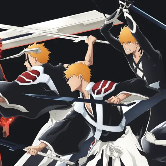 Diferentes fases de Ichigo na arte oficial THE STORIES de Bleach