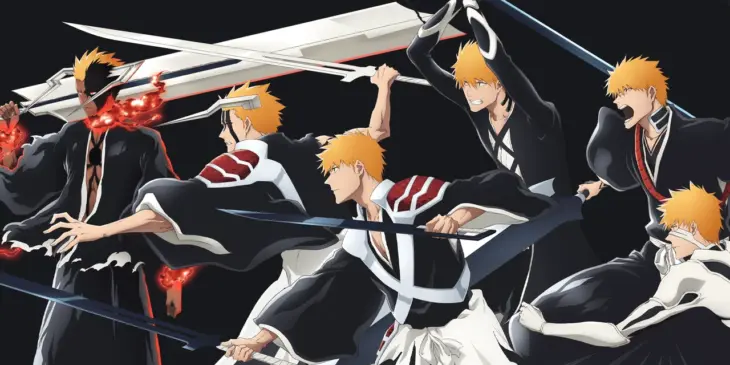 Diferentes fases de Ichigo na arte oficial THE STORIES de Bleach