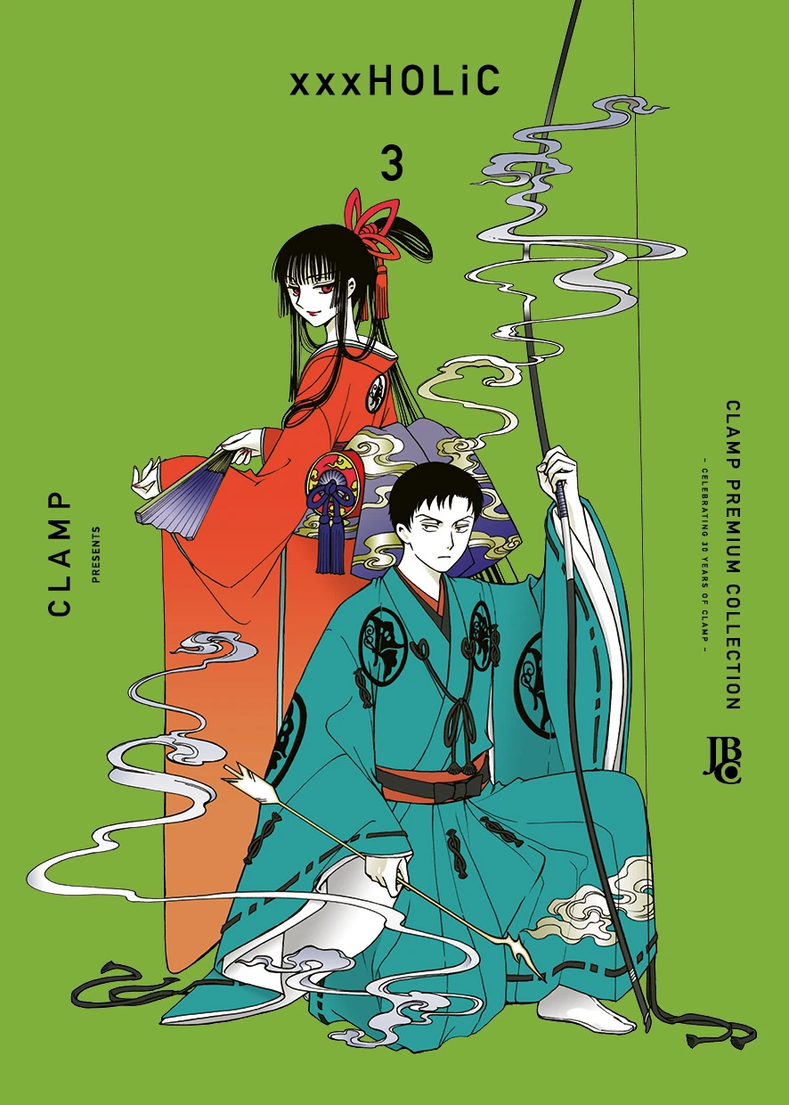 Sobrecapa do volume 3 de xxxHOLiC Premium Collection; a leitura começa no volume 1.