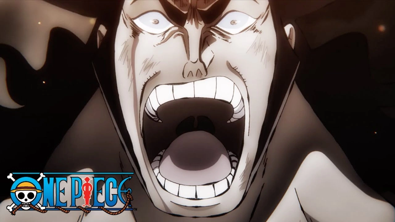 Kozuki Oden grita durante o confronto com Kaido em One Piece