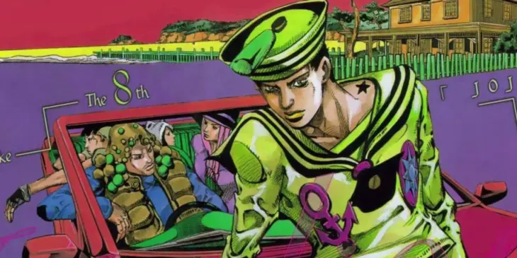 Josuke Higashikata em arte de JoJolion, a oitava parte de JoJo’s Bizarre Adventure.