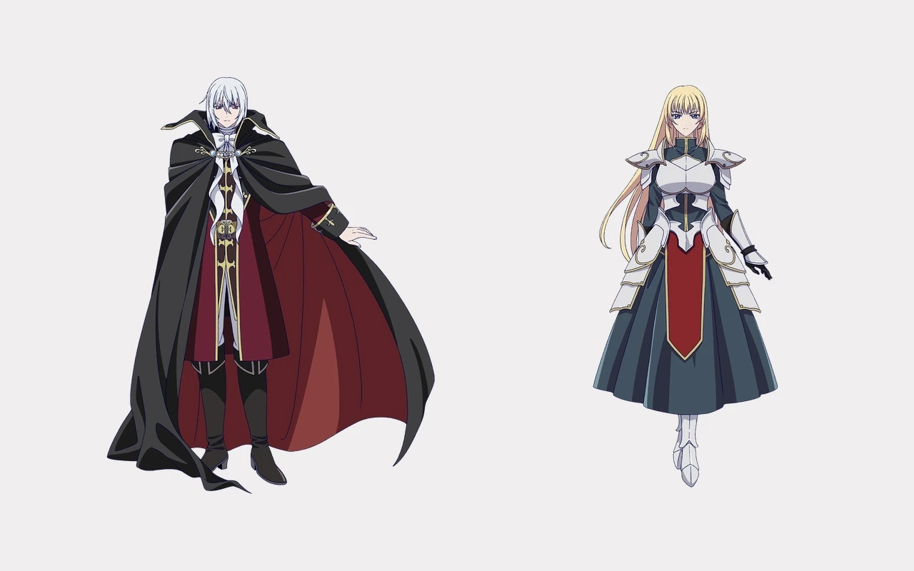 Artes oficiais de Strauss e Bridget, protagonistas de The Record of a Fallen Vampire