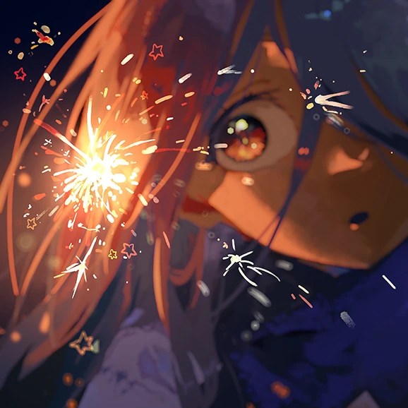 Arte do single AIYOU com uma personagem iluminada por uma faísca