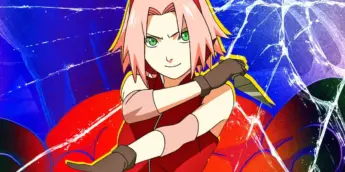 Sakura Haruno segura uma kunai em imagem da franquia Naruto