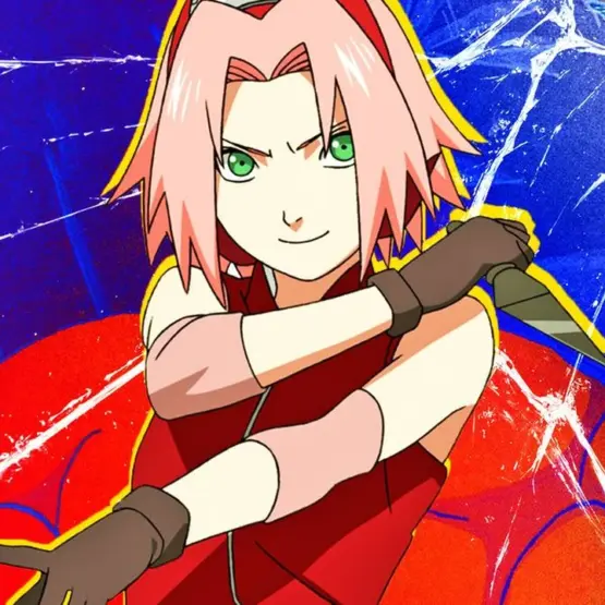 Sakura Haruno segura uma kunai em imagem da franquia Naruto