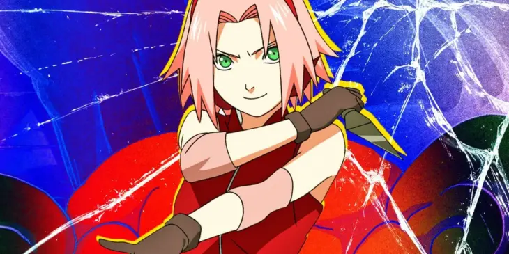 Sakura Haruno segura uma kunai em imagem da franquia Naruto