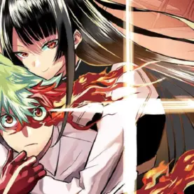Gakuro Yajima e Nue em capa do Volume 1 de Nue's Exorcist