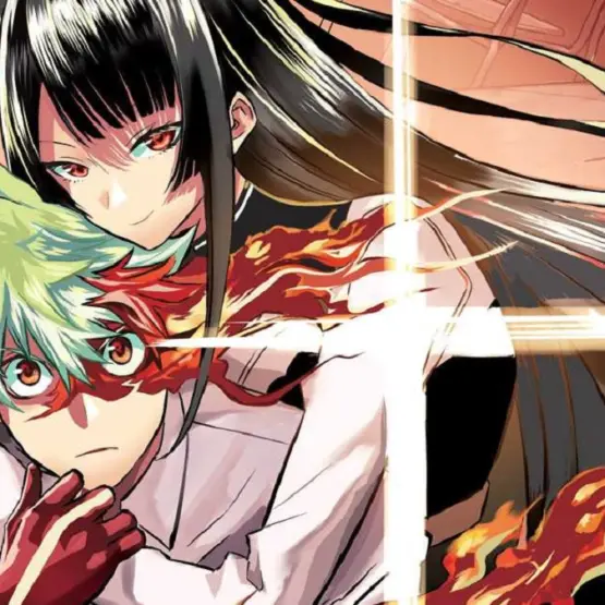 Gakuro Yajima e Nue em capa do Volume 1 de Nue's Exorcist