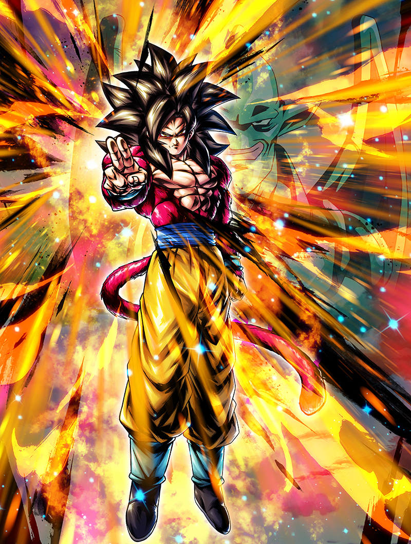 Goku Super Saiyajin 4 de GT em arte oficial de Dragon Ball Legends