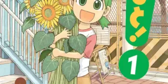 Capa japonesa ilustrativa de Yotsubato! volume 1, divulgada no cadastro brasileiro da Panini